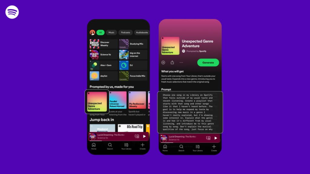 Spotify tests more personalized, AI-powered 'Prompted Playlists' | TechCrunch